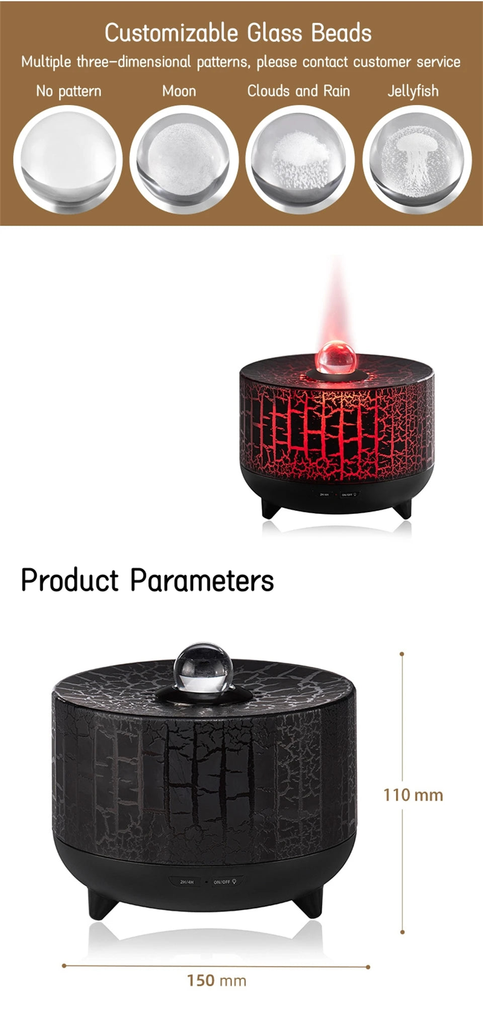 Ultrasonic Simulated Flame Lamp Air Humidifier